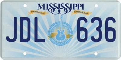 MS license plate JDL636