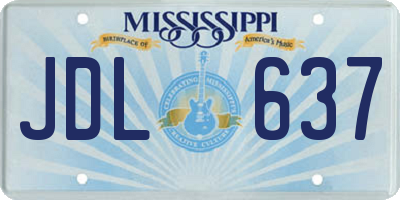 MS license plate JDL637