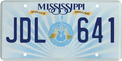 MS license plate JDL641