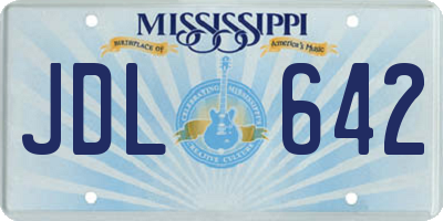 MS license plate JDL642