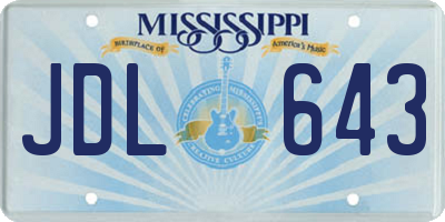 MS license plate JDL643
