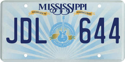 MS license plate JDL644