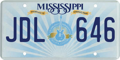 MS license plate JDL646