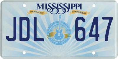 MS license plate JDL647