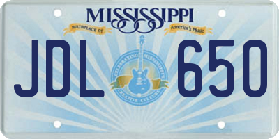 MS license plate JDL650