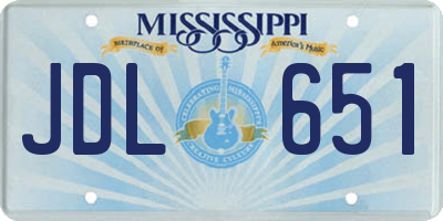 MS license plate JDL651