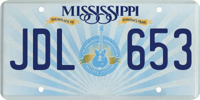 MS license plate JDL653