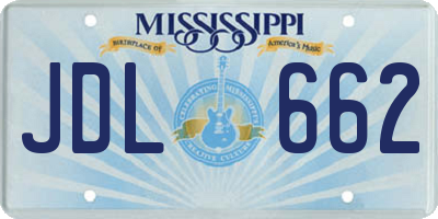 MS license plate JDL662