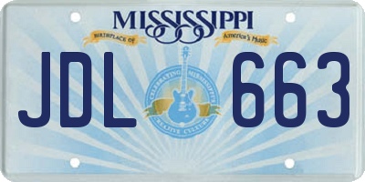 MS license plate JDL663