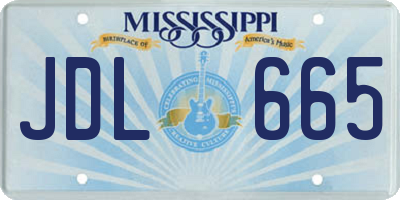 MS license plate JDL665