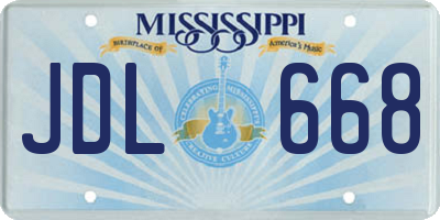 MS license plate JDL668
