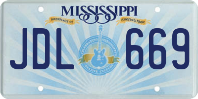 MS license plate JDL669
