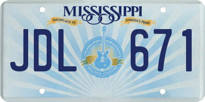 MS license plate JDL671