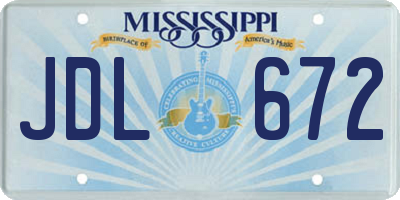 MS license plate JDL672