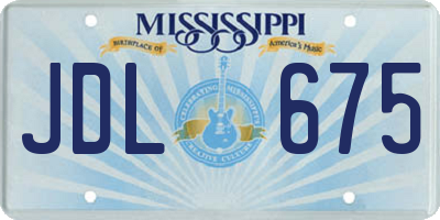 MS license plate JDL675