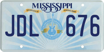 MS license plate JDL676