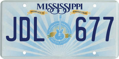MS license plate JDL677