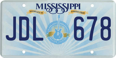 MS license plate JDL678