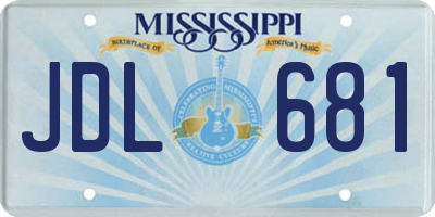 MS license plate JDL681