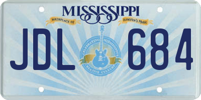 MS license plate JDL684