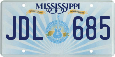 MS license plate JDL685