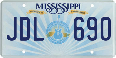 MS license plate JDL690