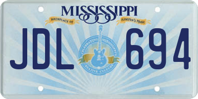 MS license plate JDL694