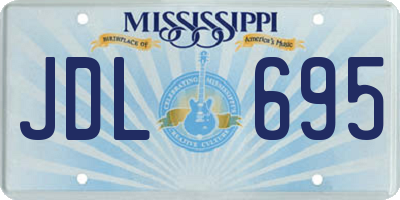 MS license plate JDL695