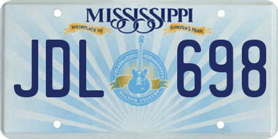 MS license plate JDL698