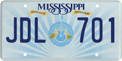 MS license plate JDL701