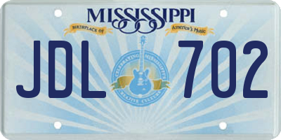 MS license plate JDL702