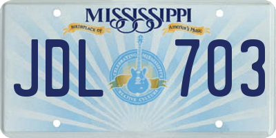 MS license plate JDL703