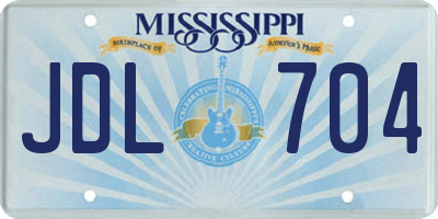 MS license plate JDL704
