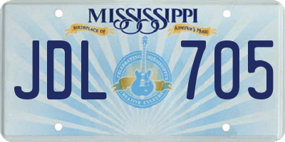 MS license plate JDL705