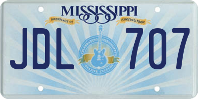MS license plate JDL707
