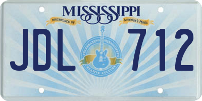 MS license plate JDL712