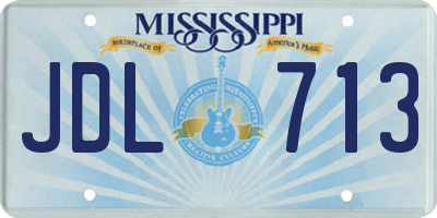 MS license plate JDL713