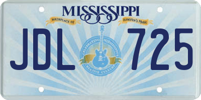 MS license plate JDL725