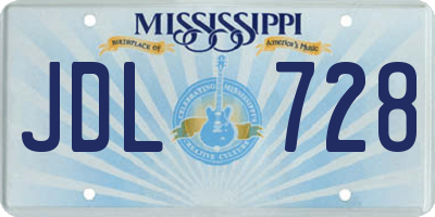 MS license plate JDL728