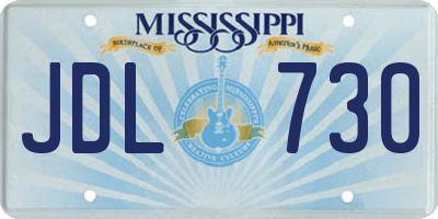 MS license plate JDL730