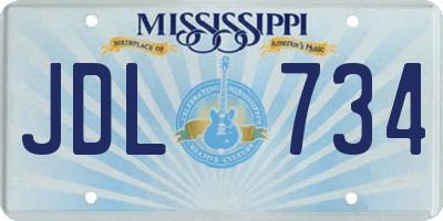 MS license plate JDL734