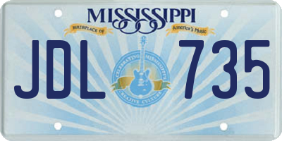 MS license plate JDL735