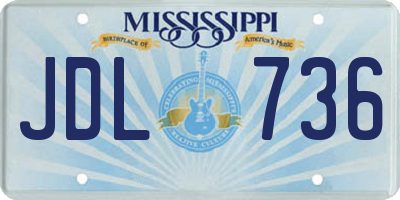 MS license plate JDL736