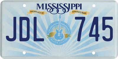 MS license plate JDL745