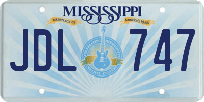 MS license plate JDL747