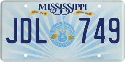 MS license plate JDL749
