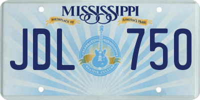 MS license plate JDL750