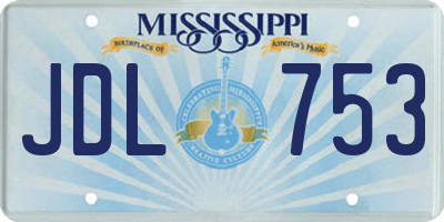 MS license plate JDL753