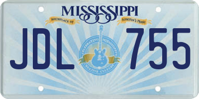 MS license plate JDL755
