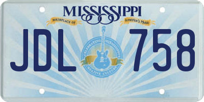 MS license plate JDL758